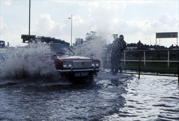 Urban flooding due to surcharged drainage systems  in England