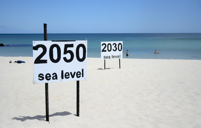 Latest estimate of current rate of global sea level rise: 3.5 mm per year