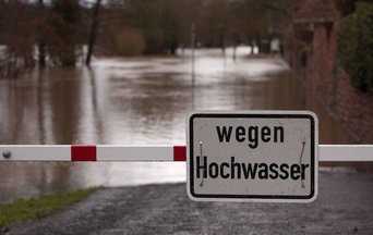 Flood sign river flooding