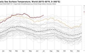 Temperature oceans July 2026